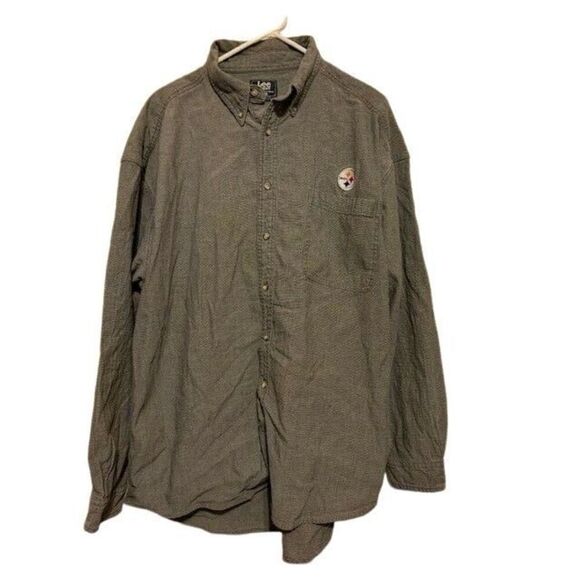 Pittsburgh Steelers Vintage Lee Sport Size XL Long Sleeved Button Shirt - Picture 1 of 4